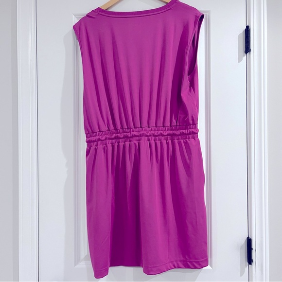 NWT LOFT Lou & Grey Luvstretch Drawstring Pocket Dress Cosmic Hibiscus Size L - Picture 3 of 7